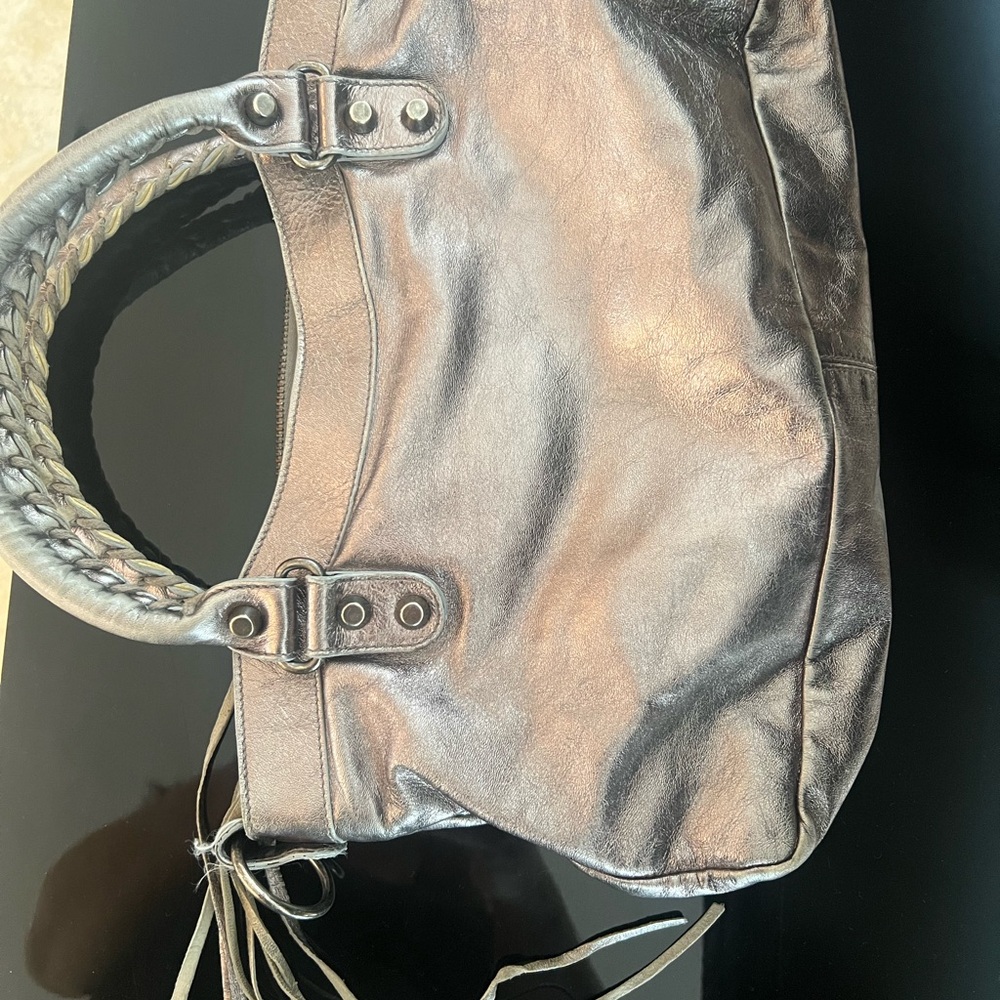 Balenciaga Medium Gunmetal motorcycle bag. - Picture 7 of 9